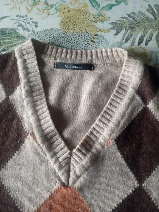 Chaleco New Classic Beige y Marrón