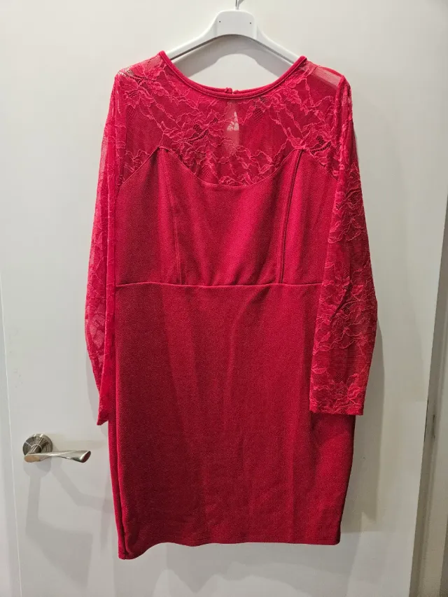Vestido rojo encaje XL