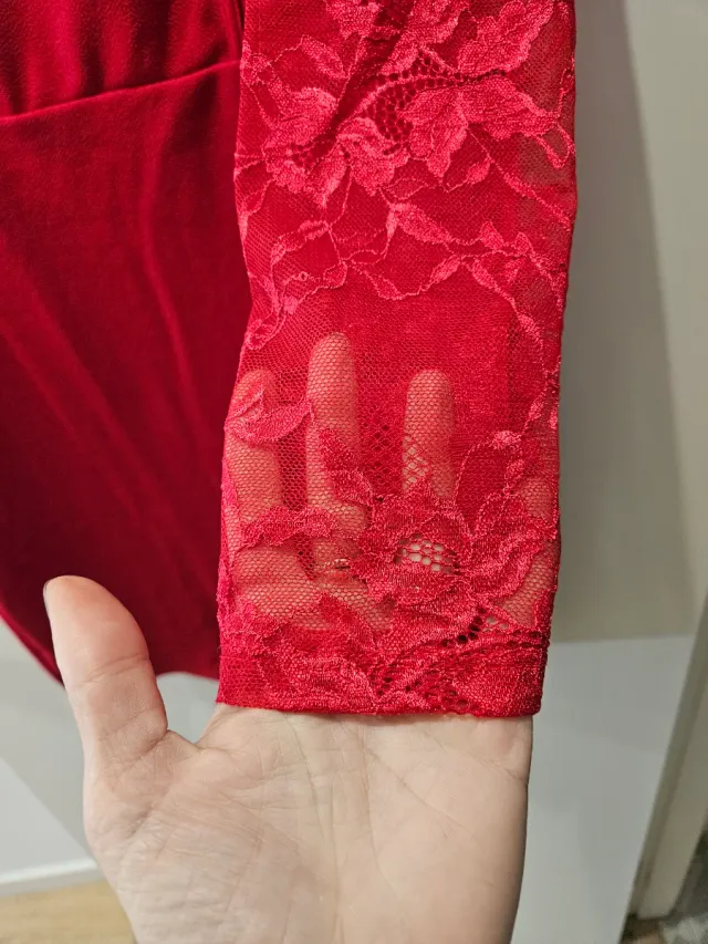 Vestido rojo encaje XL
