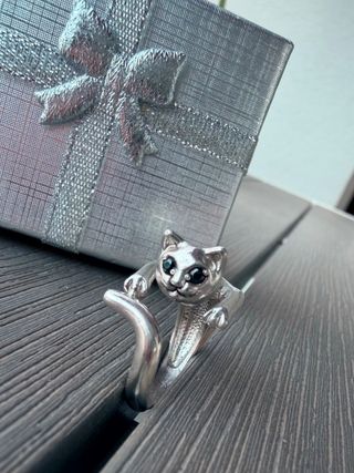Anillo de Plata Gatito