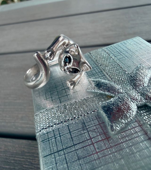 Anello Gatto in Argento