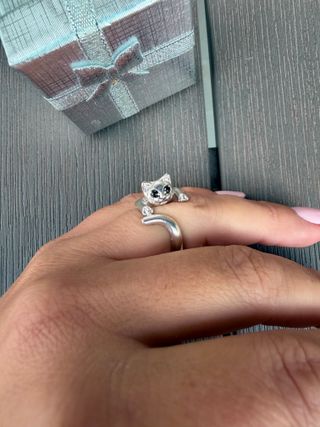 Anillo de Plata Gatito