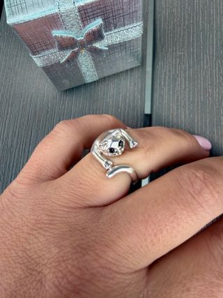 Anillo de Plata Gatito