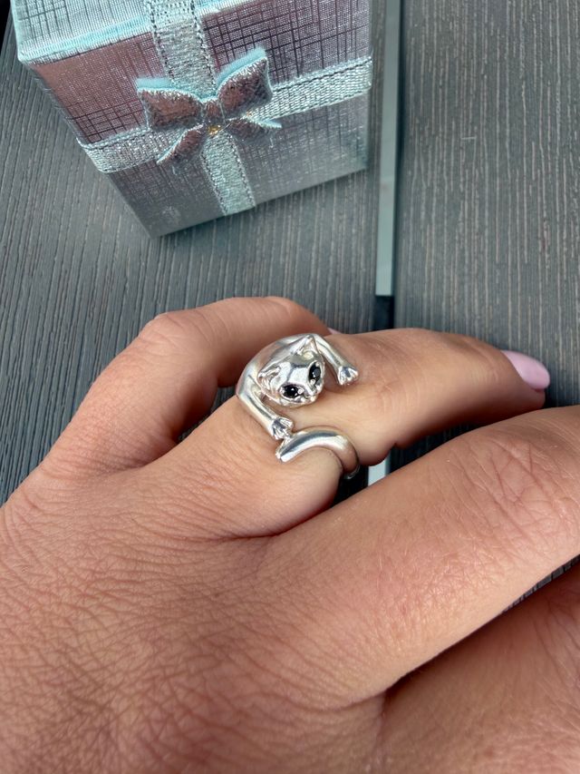 Anello Gatto in Argento