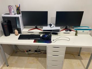 Scrivania 2m + Cassettiera + alzata