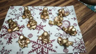 Set 10 Angioletti Oro portacandelina