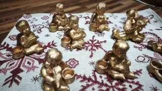 Set 10 Angioletti Oro portacandelina