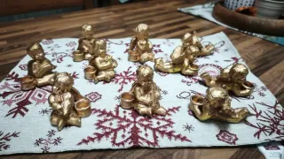 Set 10 Angioletti Oro portacandelina