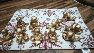 Set 10 Angioletti Oro portacandelina