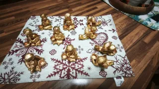 Set 10 Angioletti Oro portacandelina