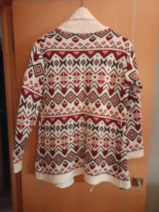 Chaqueta de punto con estampado étnico