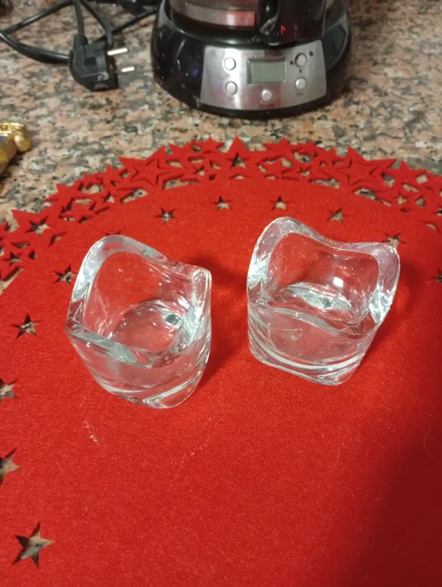 2 portavelas de cristal