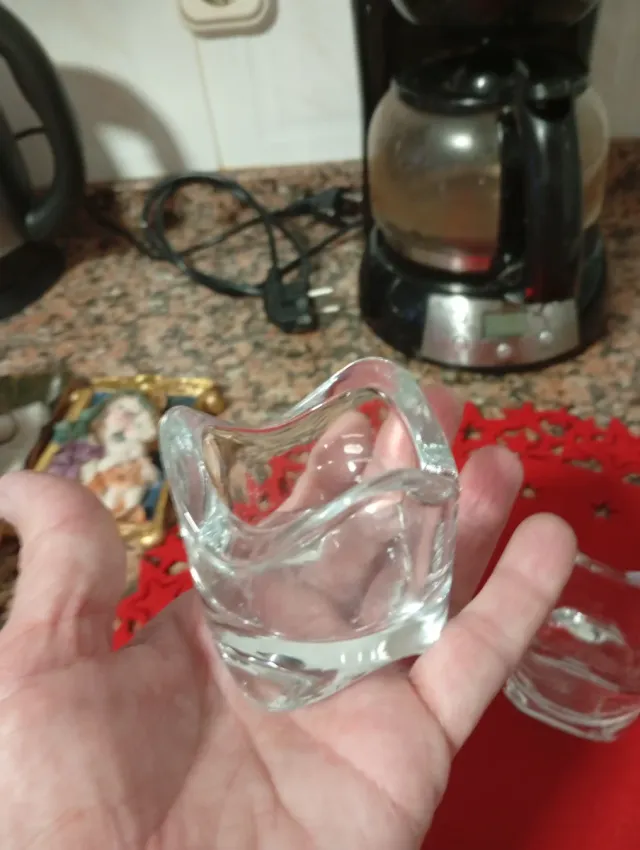 2 portavelas de cristal