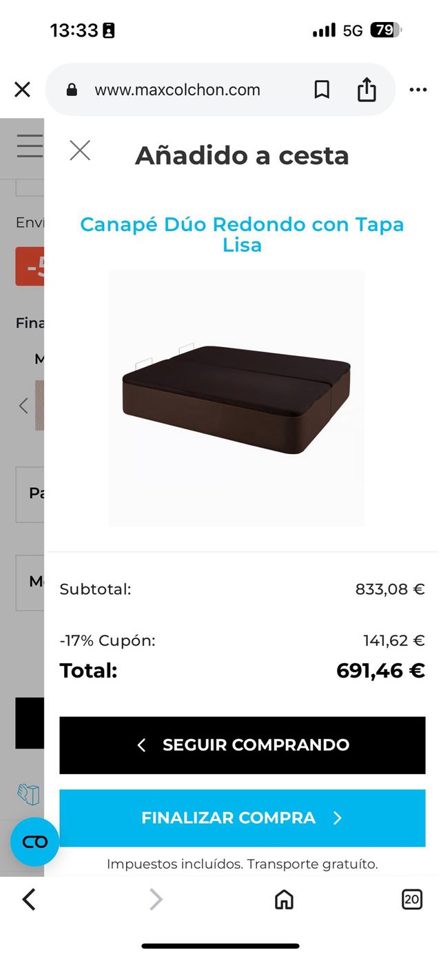 Colchón + canapé + cabecero