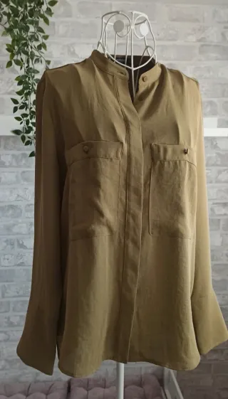 Camisa Mango Verde Oliva Talla S