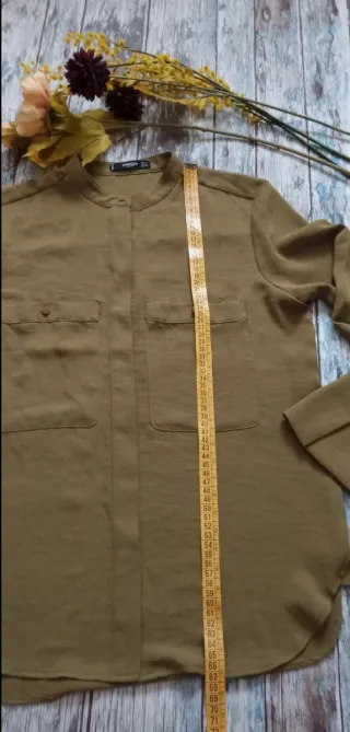 Camisa Mango Verde Oliva Talla S