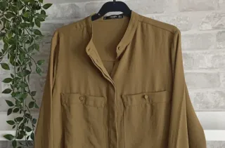 Camisa Mango Verde Oliva Talla S
