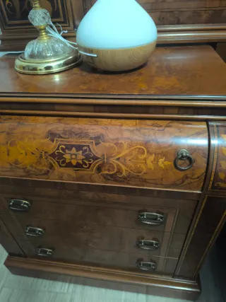 Dormitorio completo madera sin colchón, somier si