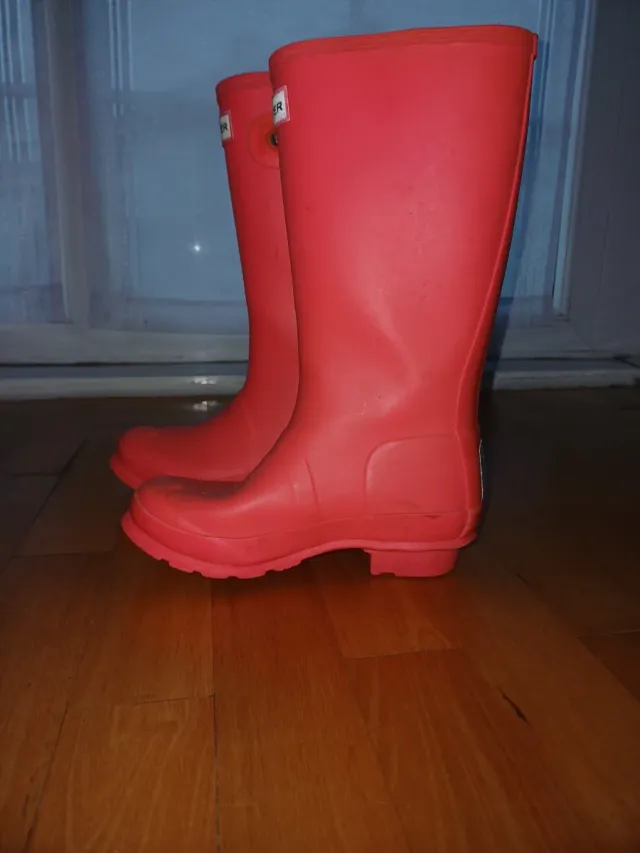 Botas de agua Hunter infantiles color  rosa fluor