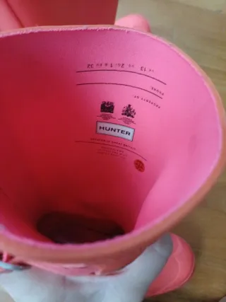 Botas de agua Hunter infantiles color  rosa fluor