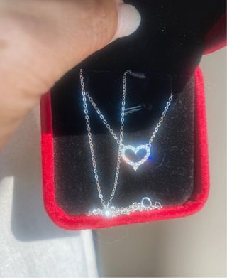 Collar Corazón Plata 925 Moissanitas