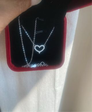 Collar Corazón Plata 925 Moissanitas