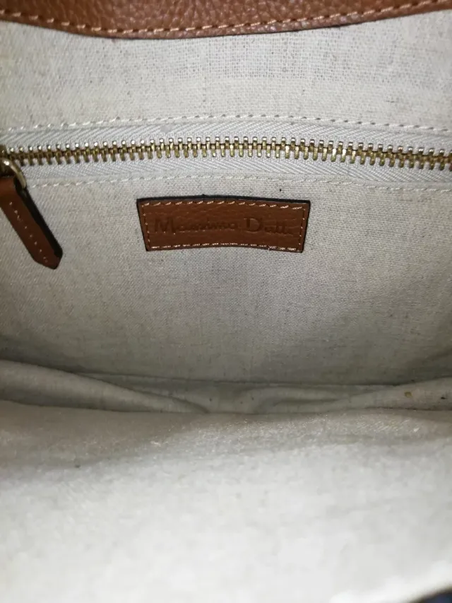 Bolso piel Massimo Dutti marrón
