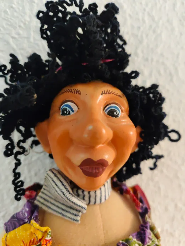 Vecchia bambola in tessuto 19 cm