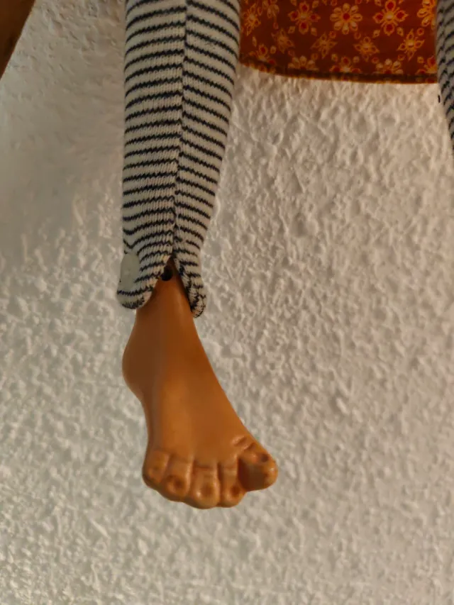 Vecchia bambola in tessuto 19 cm