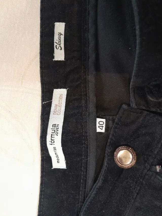 Pantalón algodón tacto terciopelo talla 40 negro