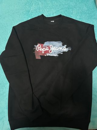 Sudadera Pepe Jeans Negra con Logo Multicolor