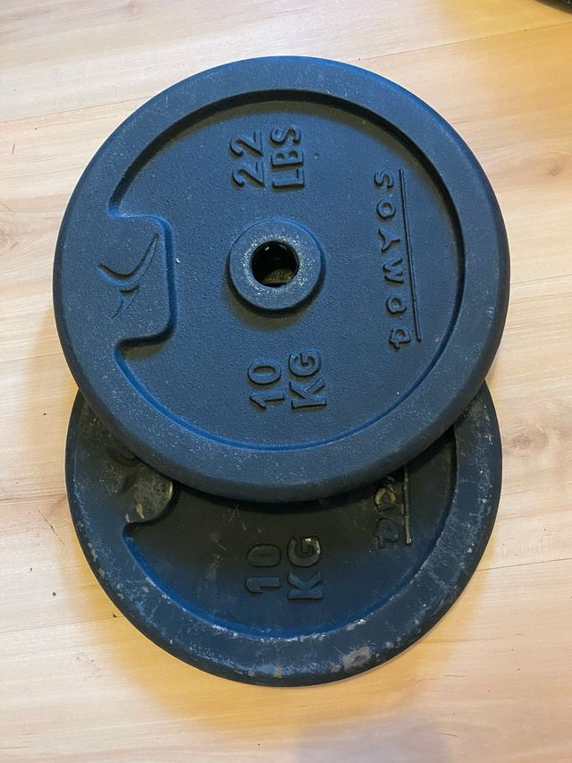 2 Discos Hierro 10kg Domyos