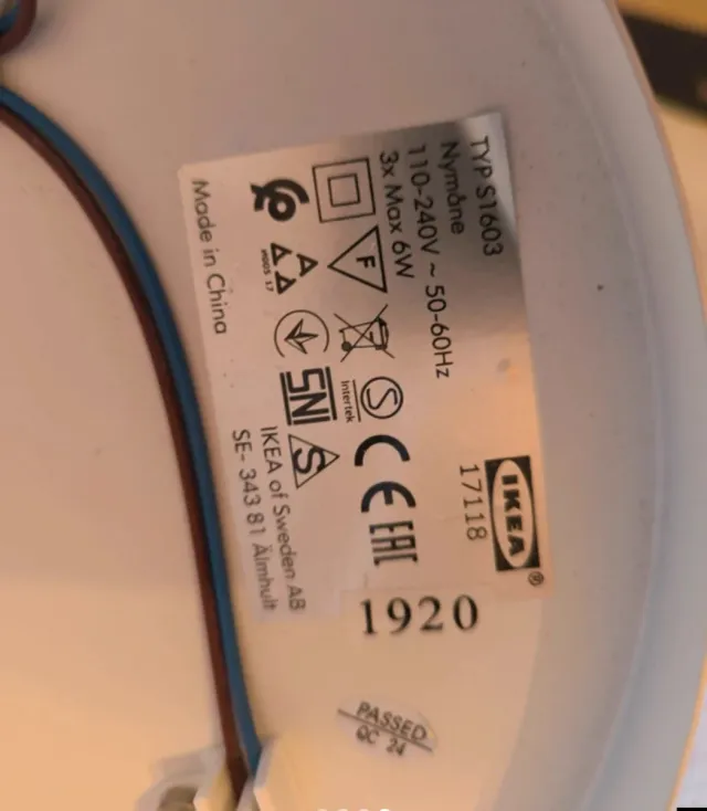 Lámpara Techo Ikea Orientable Blanca