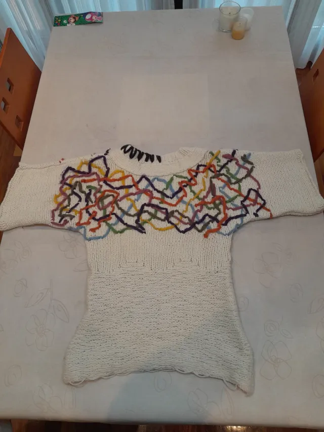 Jersey Desigual M/38/10 Blanco lana media manga