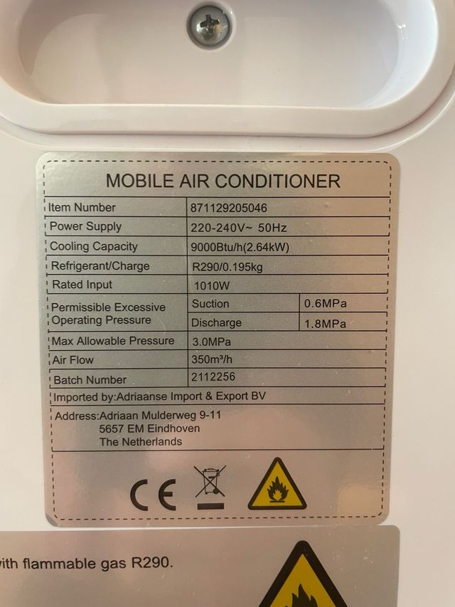 Aire Acondicionado Portátil 9000btu/h