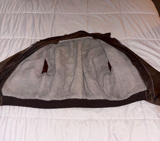 Chaqueta Aviador Cuero Marrón