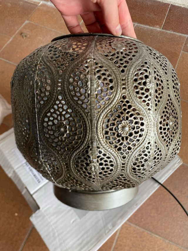 Lampada boho argento invecchiato