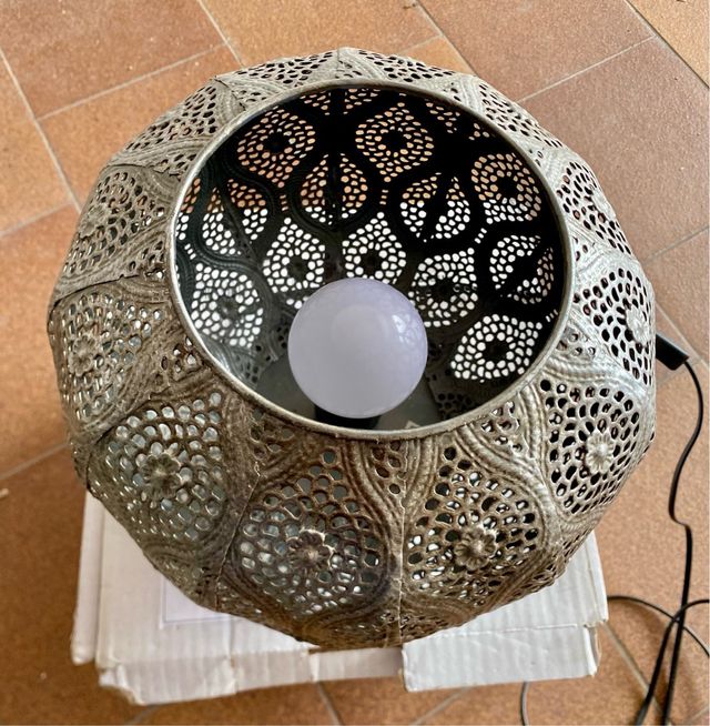 Lampada boho argento invecchiato