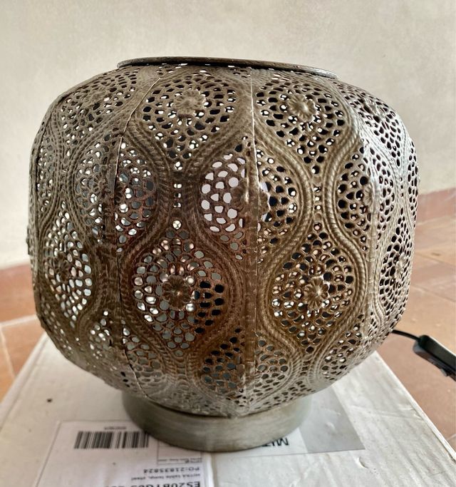 Lampada boho argento invecchiato