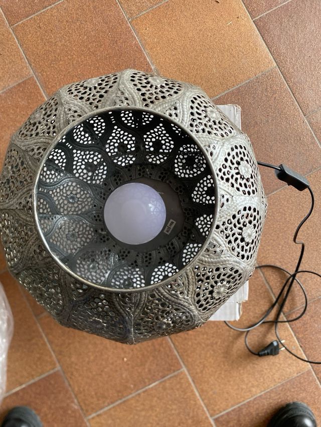 Lampada boho argento invecchiato