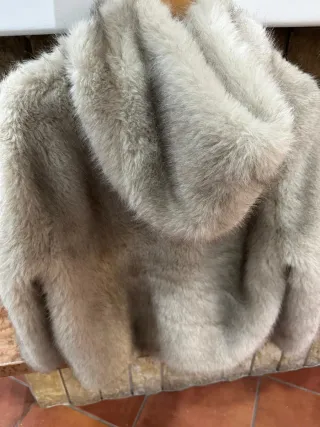 Pelliccia donna beige/grigia