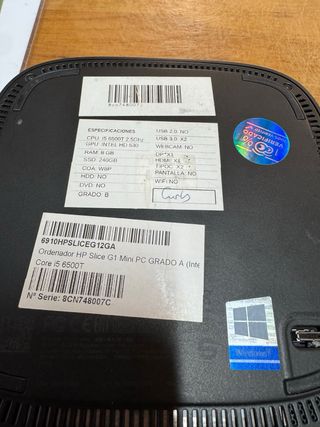 Ordenador HP Mini Intel Core i5