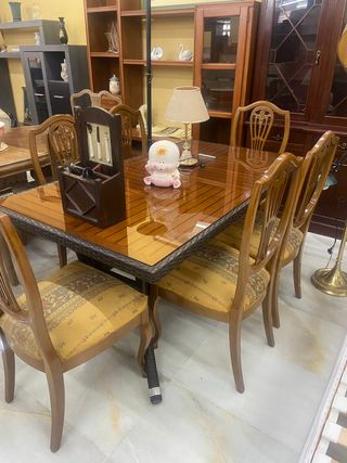 CONJUNTO DE COMEDOR RATTÁN CON 6 SÍLLAS