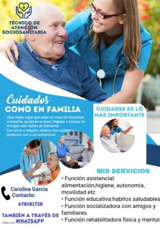 Cuidadora / Técnico de atención sociosanitaria.