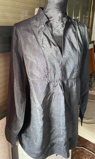 Camisa premamá H&M negra brillo