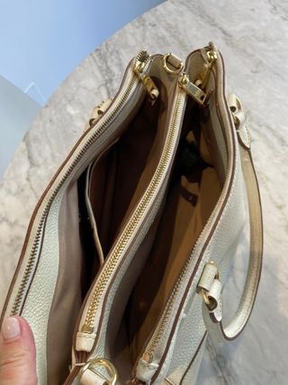 Bolso Ralph Lauren Blanco y Dorado