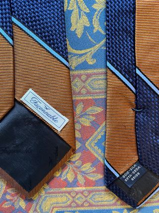 Corbata Faconnable Seda Azul y Naranja