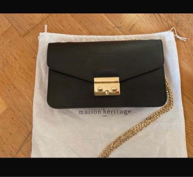 Bolso Negro Maison Heritage Dorado