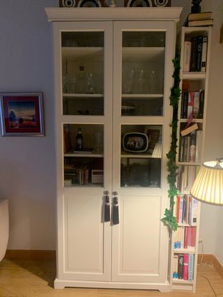 Librería Vitrina Ikea Blanca Madera Cristal