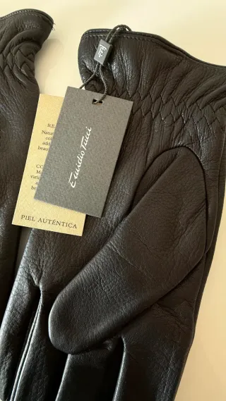 Guantes Piel Emilio Tucci Negros